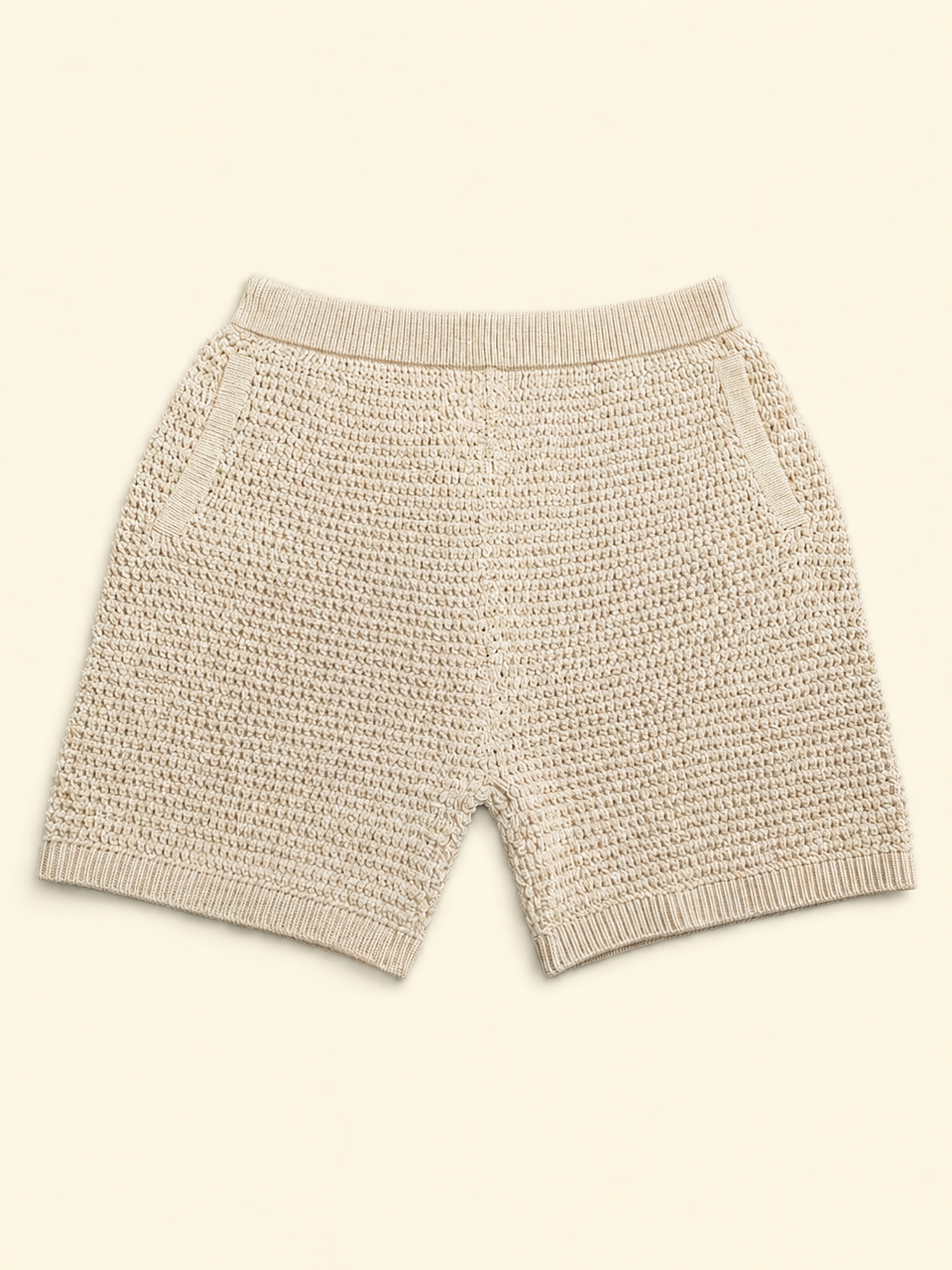 Beach Cream Crochet Shorts