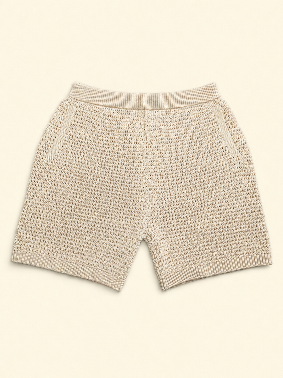 Beach Cream Crochet Shorts