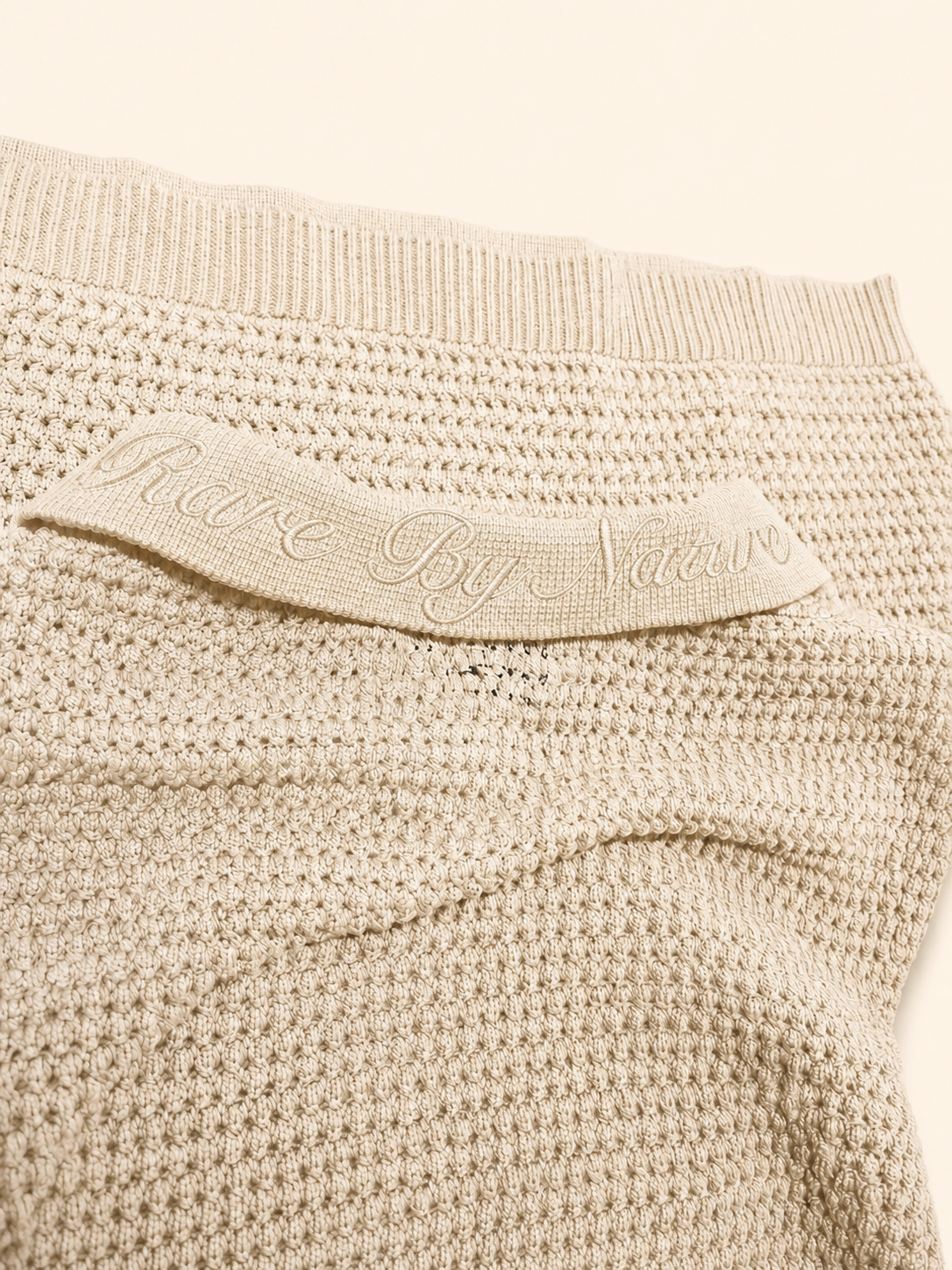 Beach Cream Crochet Polo