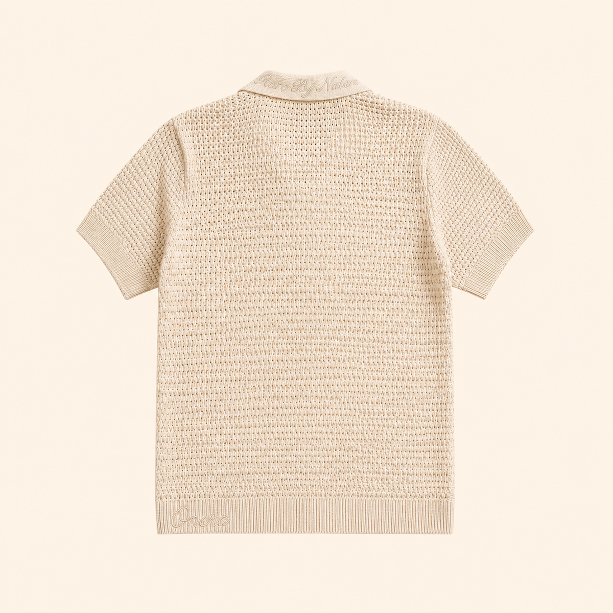 Beach Cream Crochet Polo