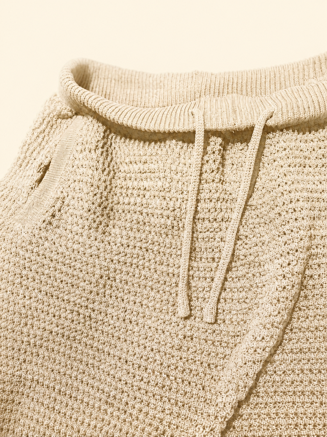 Beach Cream Crochet Shorts