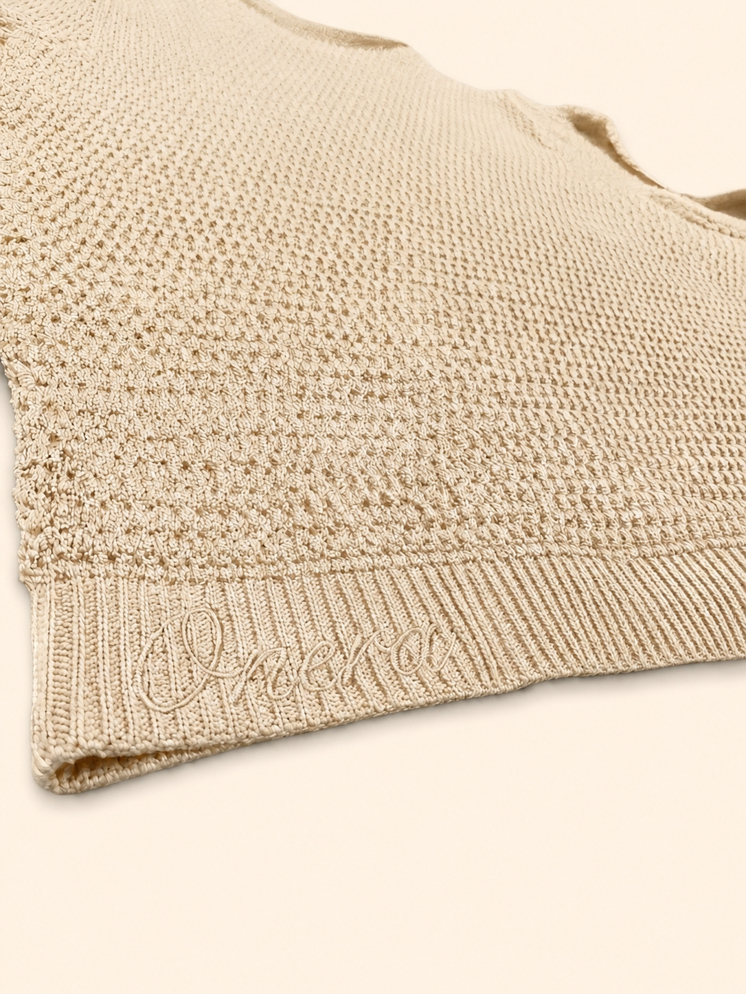 Beach Cream Crochet Polo
