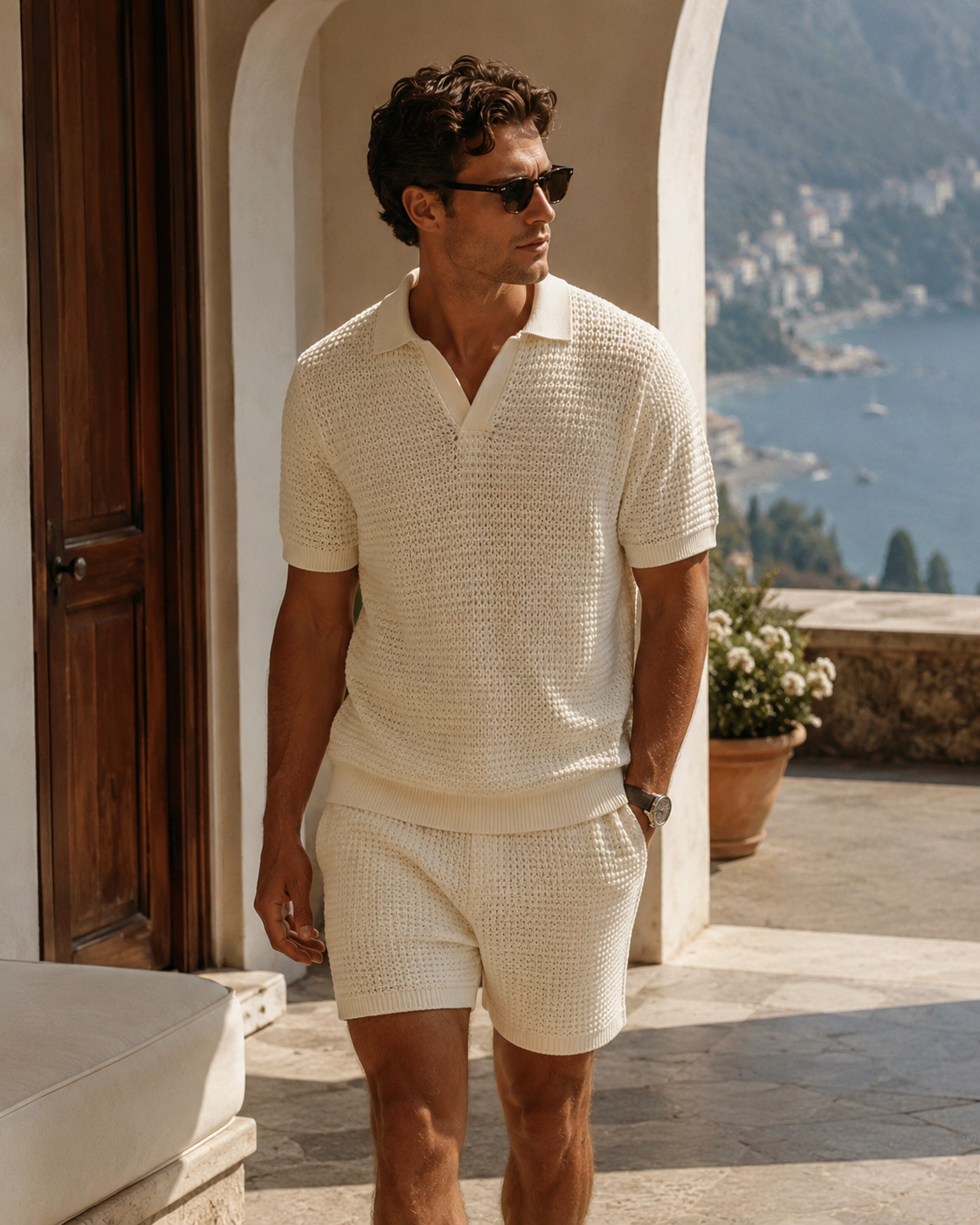 Riviera Knit Shorts- Ivory